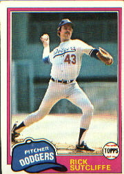 1981 Topps Baseball Cards      191     Rick Sutcliffe